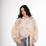 Gold Petal Mesh Shirt